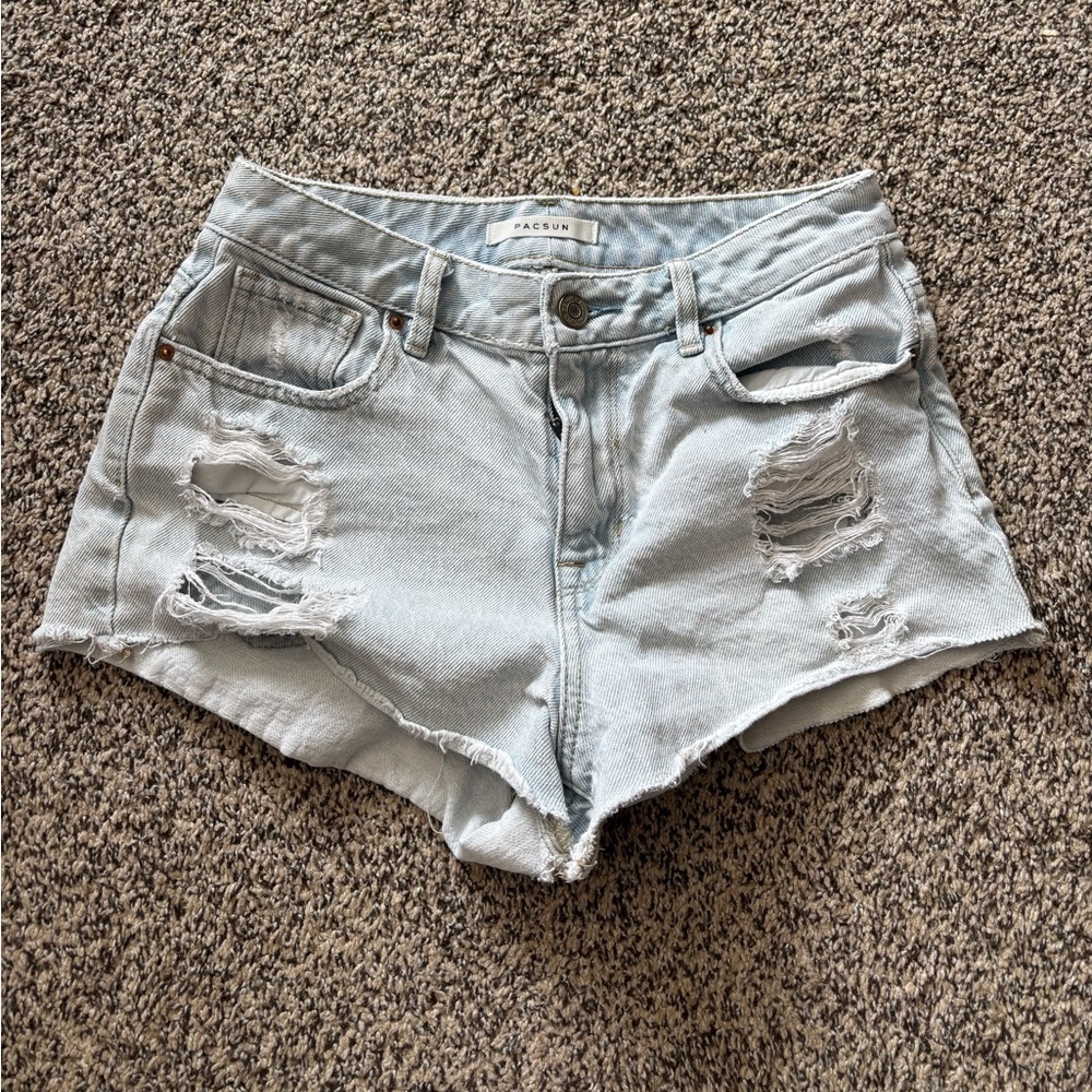 Pac Sun High Rise Festival shorts Size 25 light wash